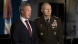 Army Secretary Dan Driscoll, left, and former Chief of Staff Gen. Randy George in June 2025. 