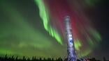 northern lights at swedish esrange space facility