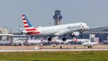 american airlines jet taking off