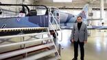 defense minister suren papikyan in front of l-39ng skyfox aircraft