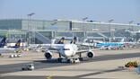 aircraft on ground at frankfurt airport 