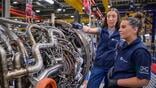 ge caledonian engineers examining engine