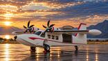 Maxwell Aircraft Caption: Hybrid-powered M1-HC combines a heavy payload and long range with flexible water and land operation