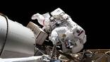 Jessica Meir on spacewalk