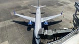 United Airlines Boeing 737 MAX at airport gate