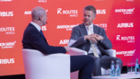 Condor Airlines CEO Peter Gerber speaks to delegates at Routes World 2026 in Frankfurt
