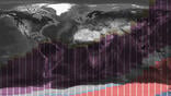 bar chart overlaying map of world