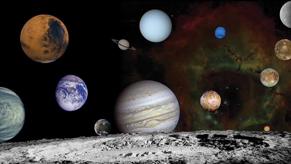 composite concept art of solar system