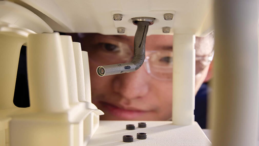 person looking into AI-enabled Blade Inspection Tool