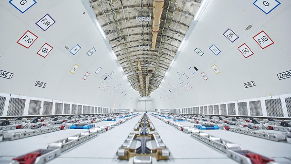 interior of freighter aircraft