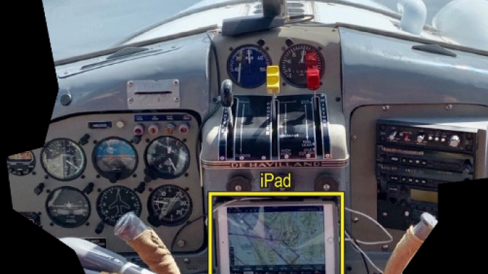 DHC-2 Beaver cockpit with iPad