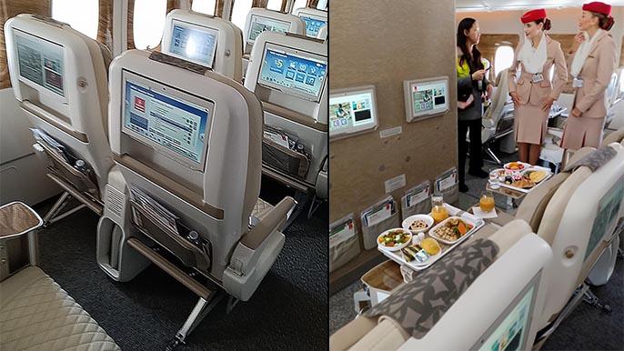 Emirates' new A380 premium-economy cabin