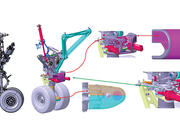 diagrams of landing gear and nose leg steering mechanism