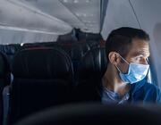 American Airlines passenger wearing a mask