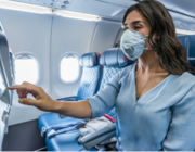 Delta Air Lines passenger with mask