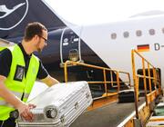 loading onto Lufthansa plane at Munich Airport