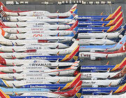 MAX planes parked