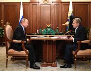 Vladimir Putin and Aeroflot CEO Vitaly Saveliev 