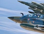 Mirage 2000D fighter and Mica IR air-to-air missiles