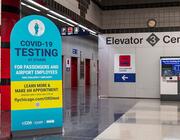 O'hare Airport COVID-19 testing sign