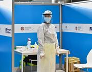 COVID-19 rapid antigen swab test at Fiumicino Airport