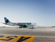 Frontier Airlines plane on tarmac