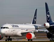 Parked Lufthansa aircraft at Berlin Brandenburg BER airport