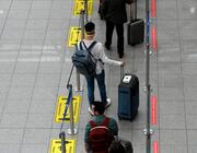 passengers at the airport in Duesseldorf