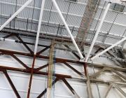 metal structure in aircraft hangar
