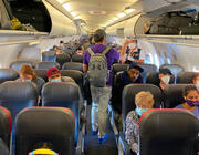 airline masked passengers