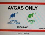 Cessna Avgas placard