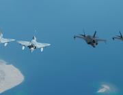 UAE Air Force Mirage 2000-9s and U.S. F-35As in formation