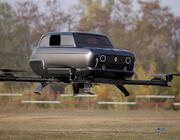 Renault 4 small family hatchback as a flying car.