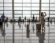 Passengers in terminal Shanghai Pudong