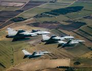 Swedish Air Force Saab Gripens and Royal Danish Air Force F-16