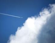 airplane in clouds