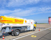 Shell Aviation fuel truck on tarmac