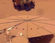 Mars InSight dist-covered solar panel