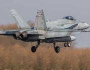 Boeing CF-18 in flight