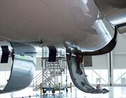 Airbus A330 in hangar. 
