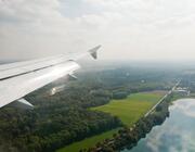 wing over Frankfurt, Germany