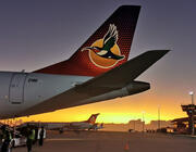 Airlink planes and sunset