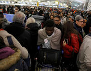 JFK Airport passenger crowd