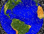 Orbital debris plotted by NASA