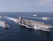 french aircraft carrier and other ships