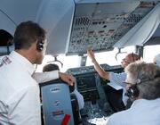 pilots in cockpit