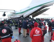 Algerian rescue teams arrive at Aleppo International Airport on February 7, 2023