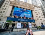 Wheels Up signage at the NYSE