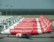 AirAsia aircraft at Kuala Lumpur International Airport in Malaysia