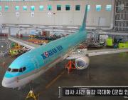 Drone swarm inspecting aircraft